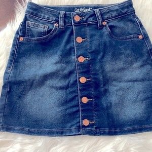 Cat & Jack Girls Denim Skirt Button Front size M